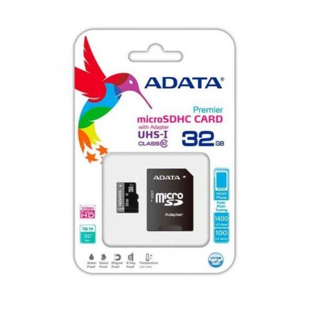 Tarjeta de Memoria ADATA Micro SDHC 32GB con Adaptador Clase 10