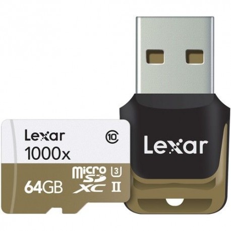 Tarjeta de Memoria LEXAR Micro SDXC UHS-II 64GB Clase 10 Con Lector de Tarjetas USB 3.0