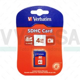 Tarjeta de Memoria VERBATIM SDHC 4GB Clase 4