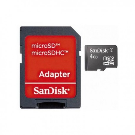 Tarjeta SanDisk Micro SD 4GB con Adaptador