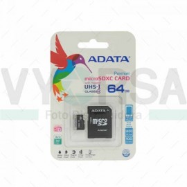 Tarjeta de Memoria ADATA Micro SDXC 64GB Con Adaptador Clase 10