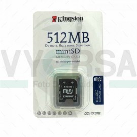Tarjeta de Memoria KINGSTON Mini SD 512 Con Adaptador Memory Stick